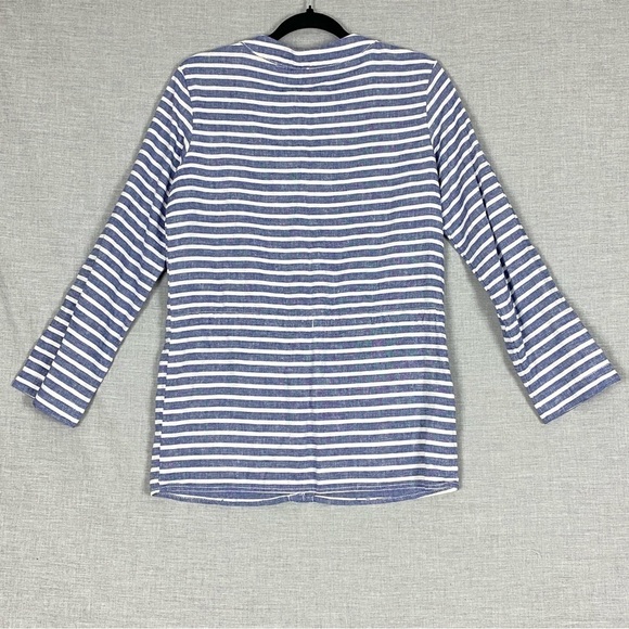 Joe Fresh Linen Blend Shirt Sz XS Long Line Button Up with Drawstring Waist - Picture 2 of 9